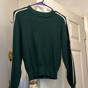 Green Ribbed Women's Sweater